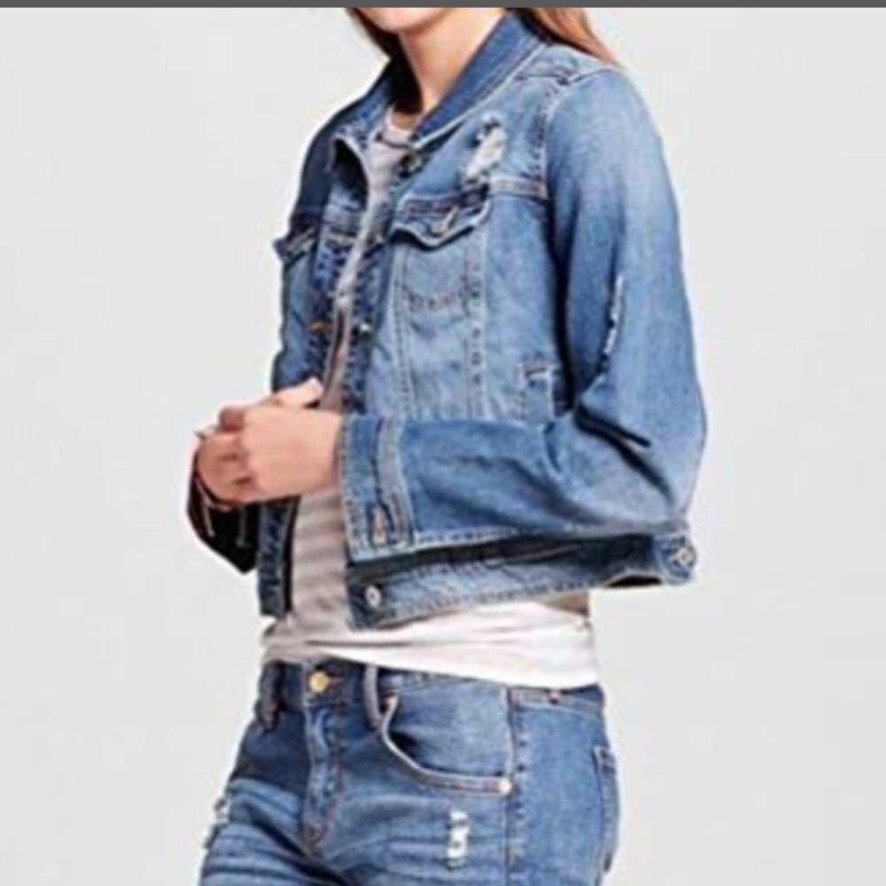 Slightly distressed jean jacket